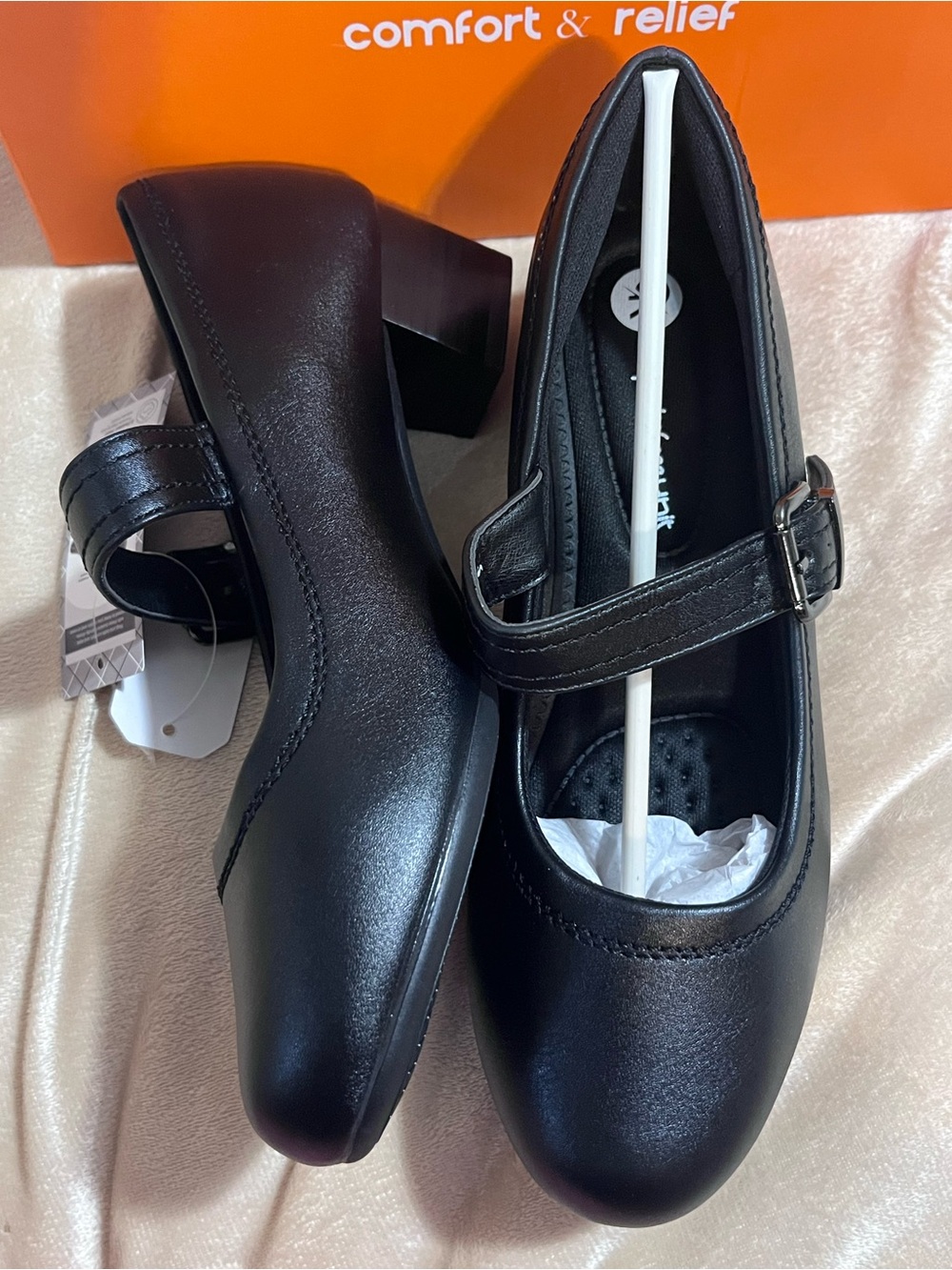 Women Mary Janes Shoes, Orthopedic Low Chunky Heels Work Pumps (Ortho & Rest), 6
